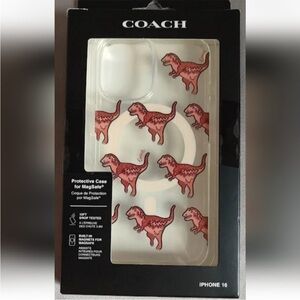 Coach Pink Dinosaur iPhone 16 Case New In Box